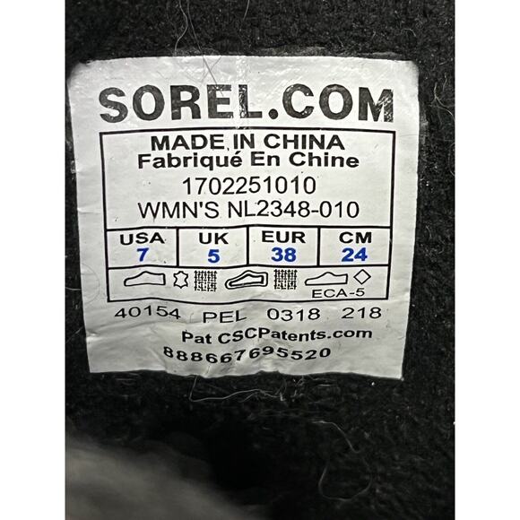 Sorel Woman's Slimpack Lace II Boot Womens size 7 Black NL2348-010 Snow Winter - Picture 6 of 9